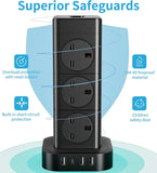 12 Way 1 Type C 3 USB Ports Tower Extension Lead