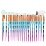 20pc Diamond Makeup Brush Set