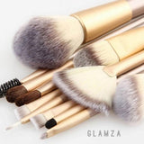 12 Piece Champagne Makeup Brush Set