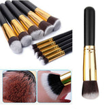 10 Piece Black & Gold Makeup Brush Set