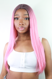 Candy Floss Long Pink Straight Wig