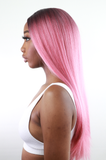 Candy Floss Long Pink Straight Wig