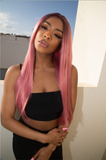 Candy Floss Long Pink Straight Wig