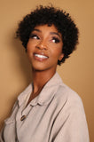Foxxy Brown Short Black Afro Wig