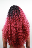 Fia Fia Long Black & Red Curly Wig