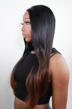 My Darlin Straight Black with Ombre Highlights Wig
