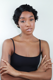 Pana Black Wavy Pixie Cut Wig