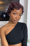 Pana Burgundy Curly Pixie Cut Wig