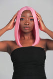 Pink Sherbet Long Straight Bob Wig