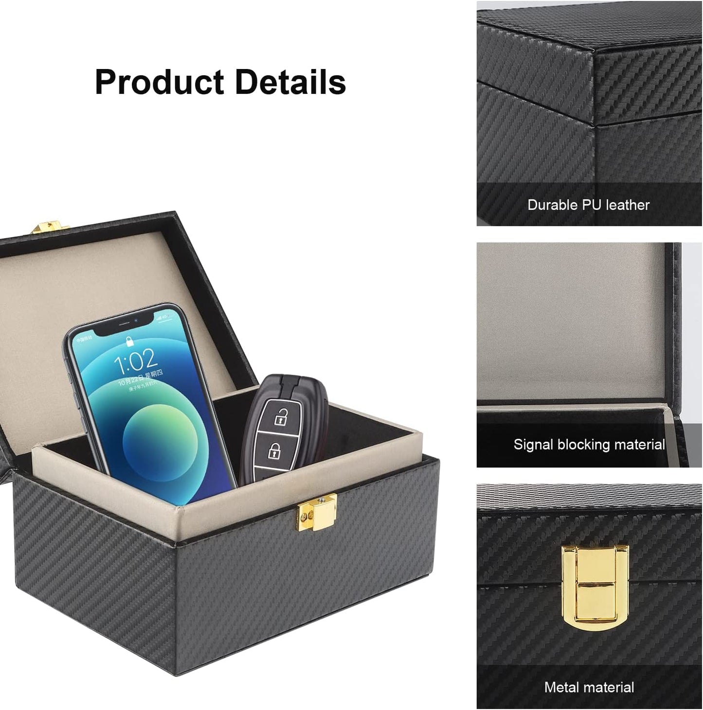 RFID Key Signal Blocker Box + Pouch