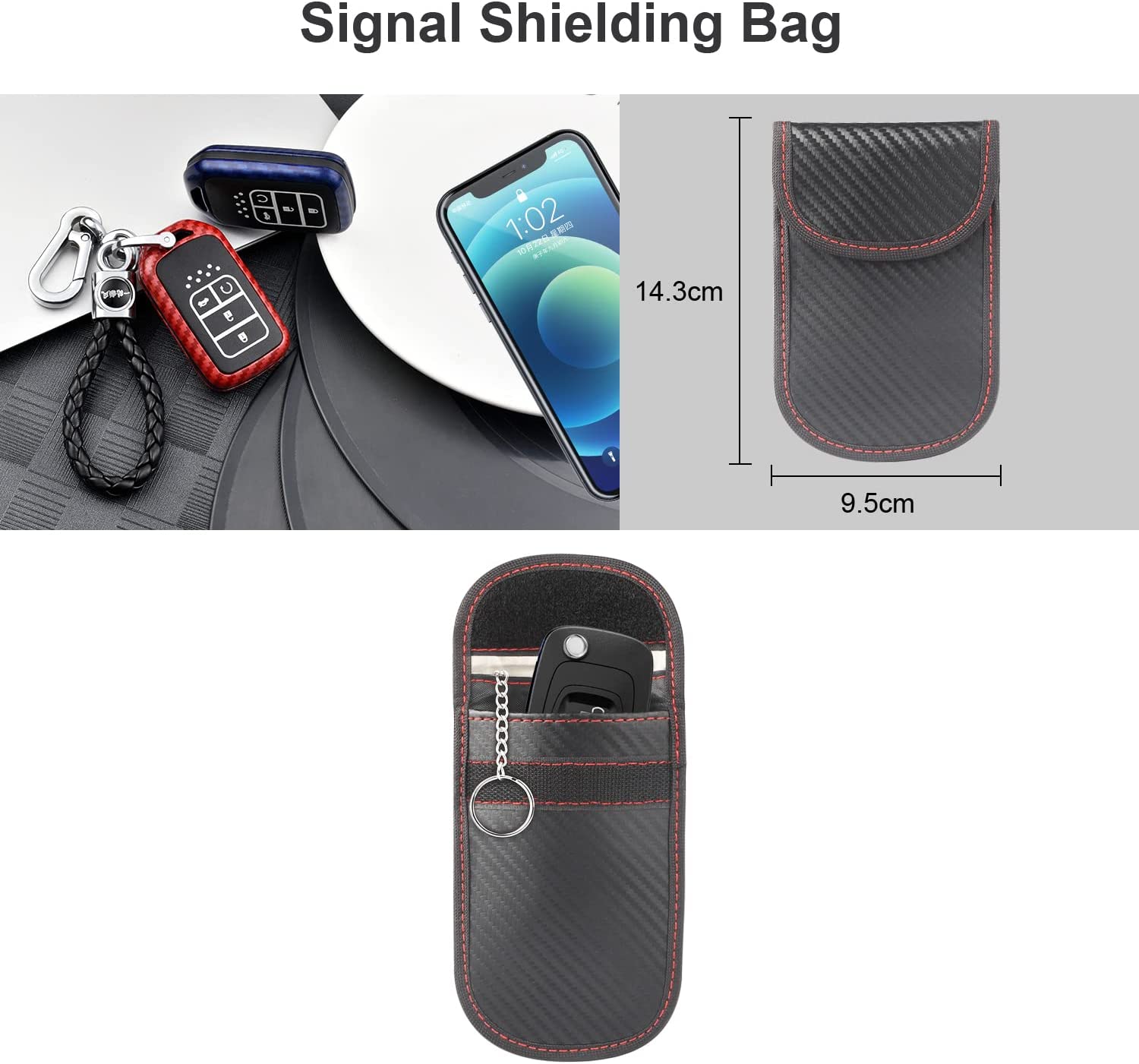 RFID Key Signal Blocker Box + Pouch