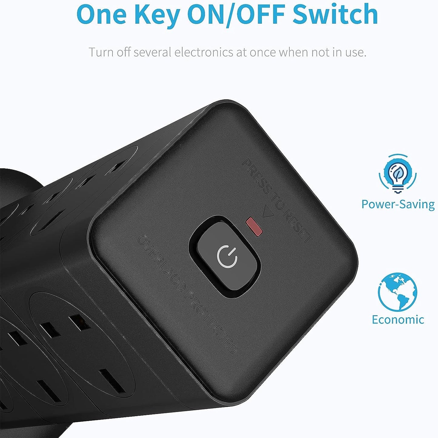 12 Way 1 Type C 3 USB Ports Tower Extension Lead