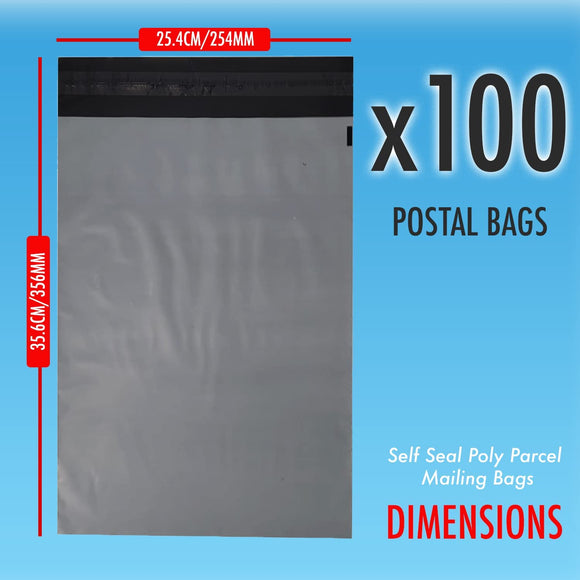 24.5cm x 35.6cm Grey Postal Bags