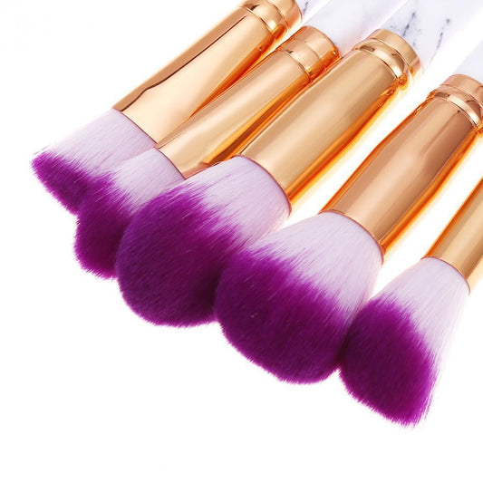 10 Piece Marble Makeup Brush Set
