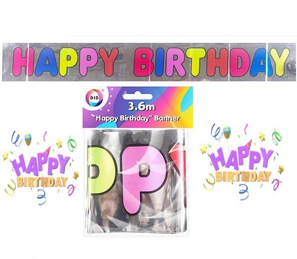 Happy Birthday Balloon Banner