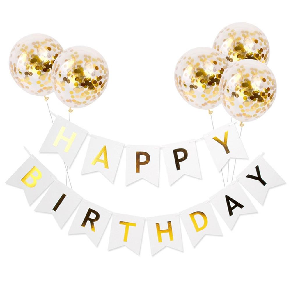 Happy Birthday Banner with Balloons