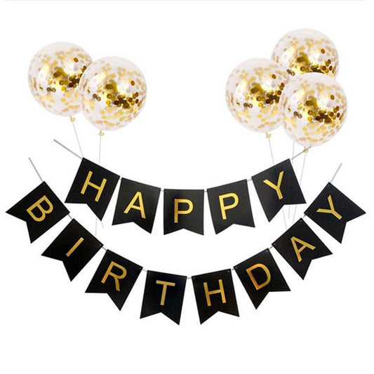 Happy Birthday Banner with Balloons