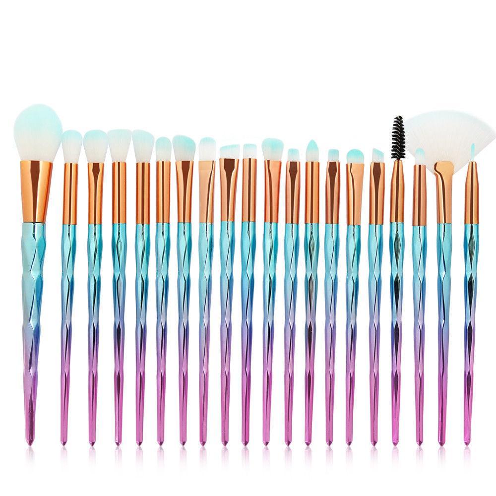 20pc Diamond Makeup Brush Set