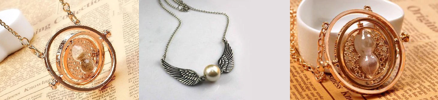Time Turner and Golden Snitch Necklace
