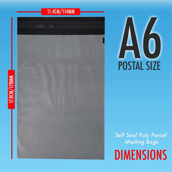 A6 Grey Postal Bags
