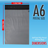 A6 Grey Postal Bags