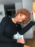 Ada Short Curly Brown Afro Wig