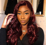 Berry Boujee Burgundy Wavy Wig