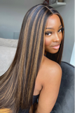 Brandi Lace Closure Brown with Highlights Wig