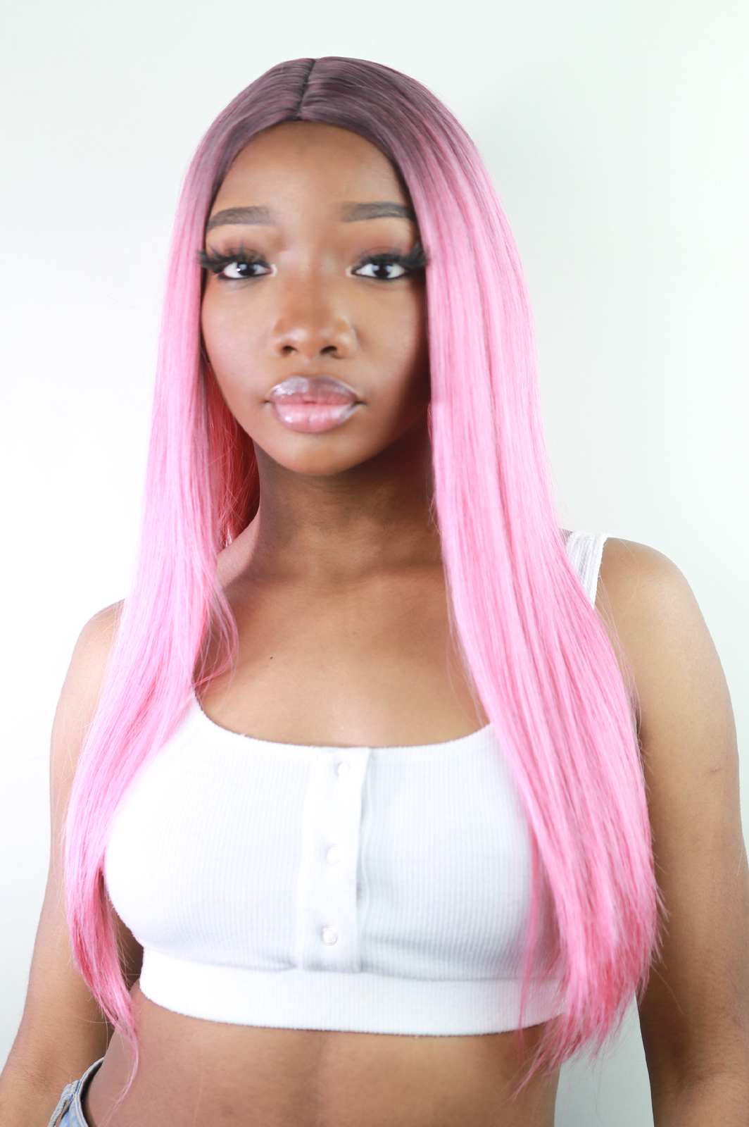 Candy Floss Long Pink Straight Wig