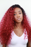 Fia Fia Long Black & Red Curly Wig