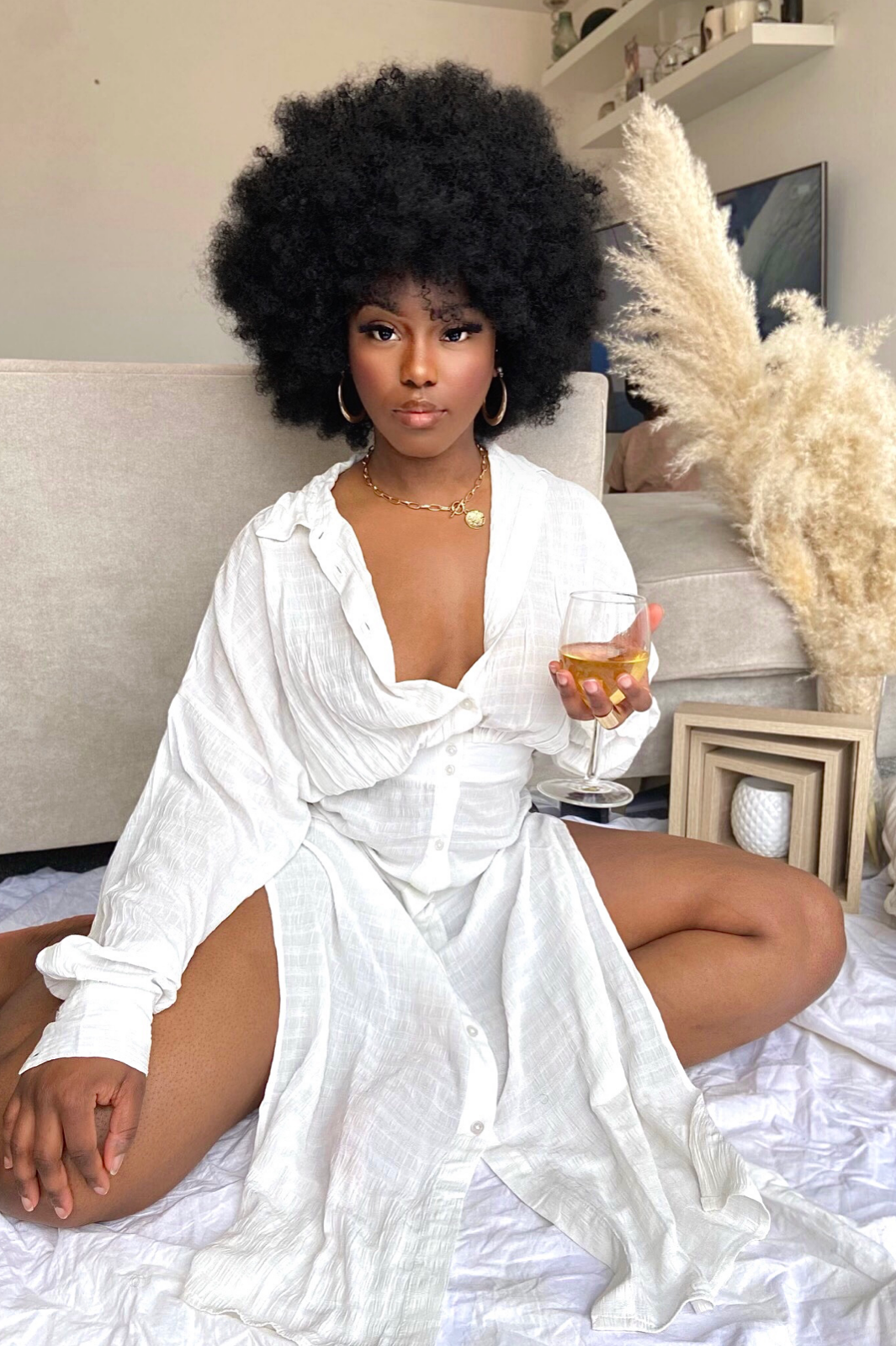 Imani Medium Black Afro Wig