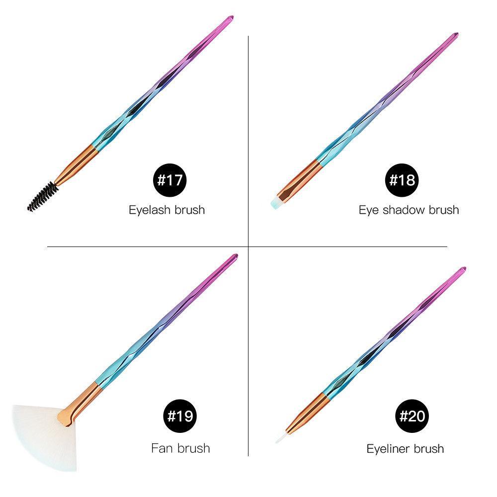 20pc Diamond Makeup Brush Set