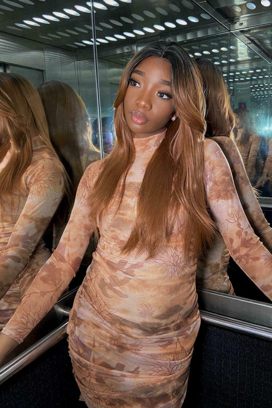 Nike Straight Black with Ginger Highlights Wig