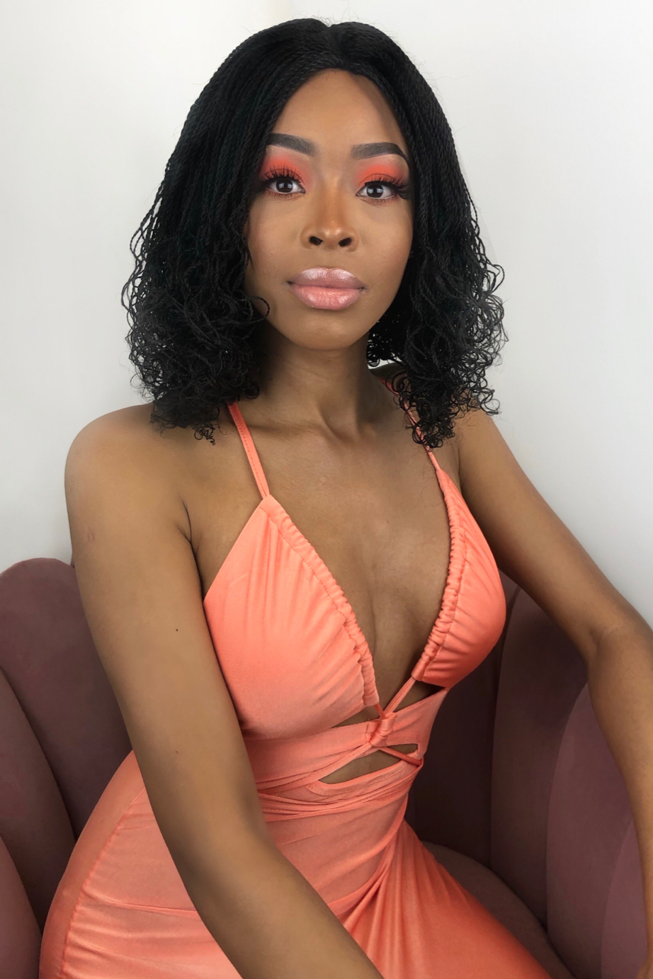 Normani Medium Brown Braided Wig