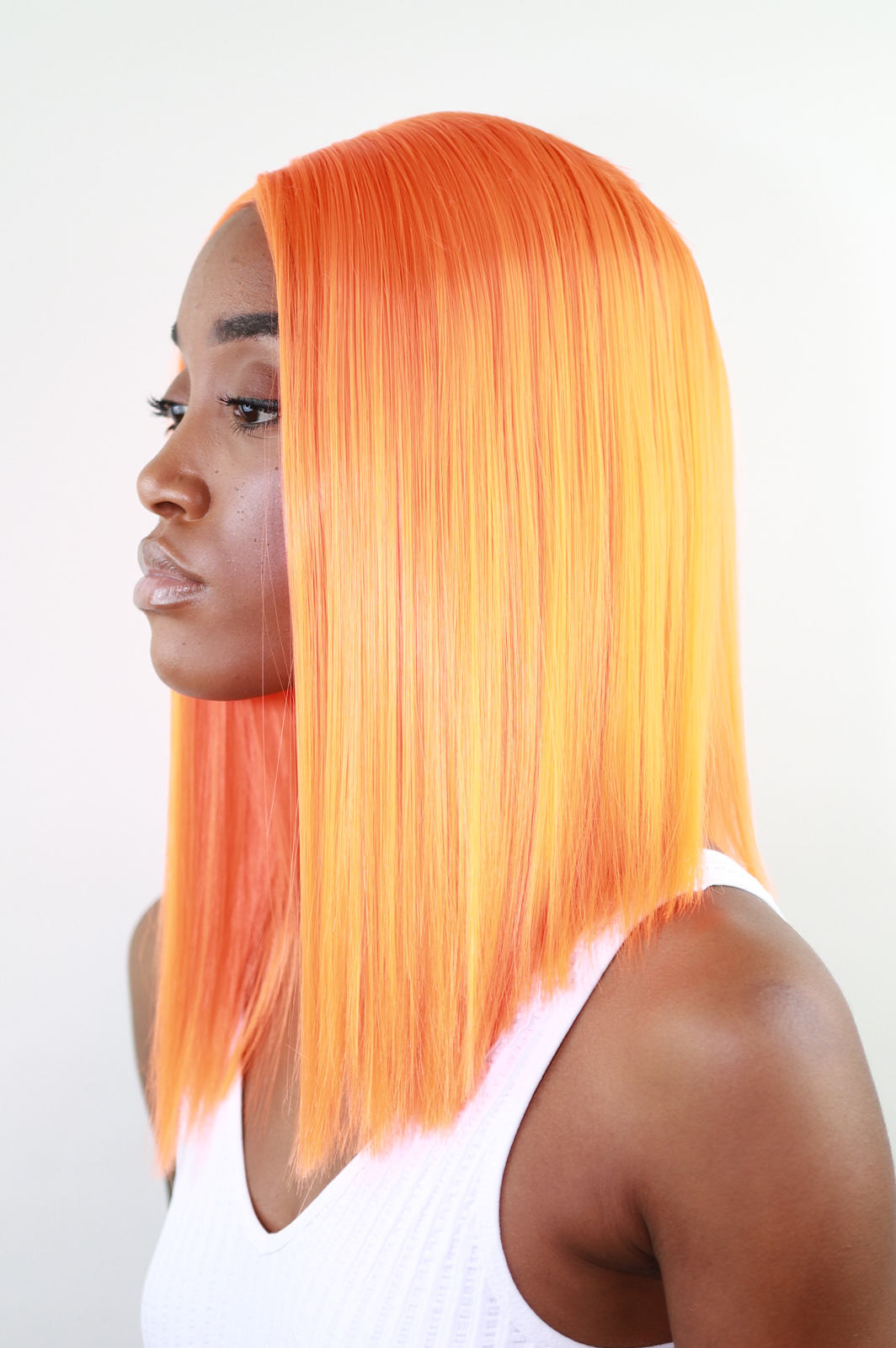 Orange Soda Long Straight Bob Wig