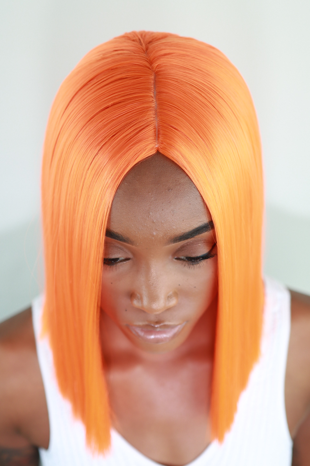 Orange Soda Long Straight Bob Wig