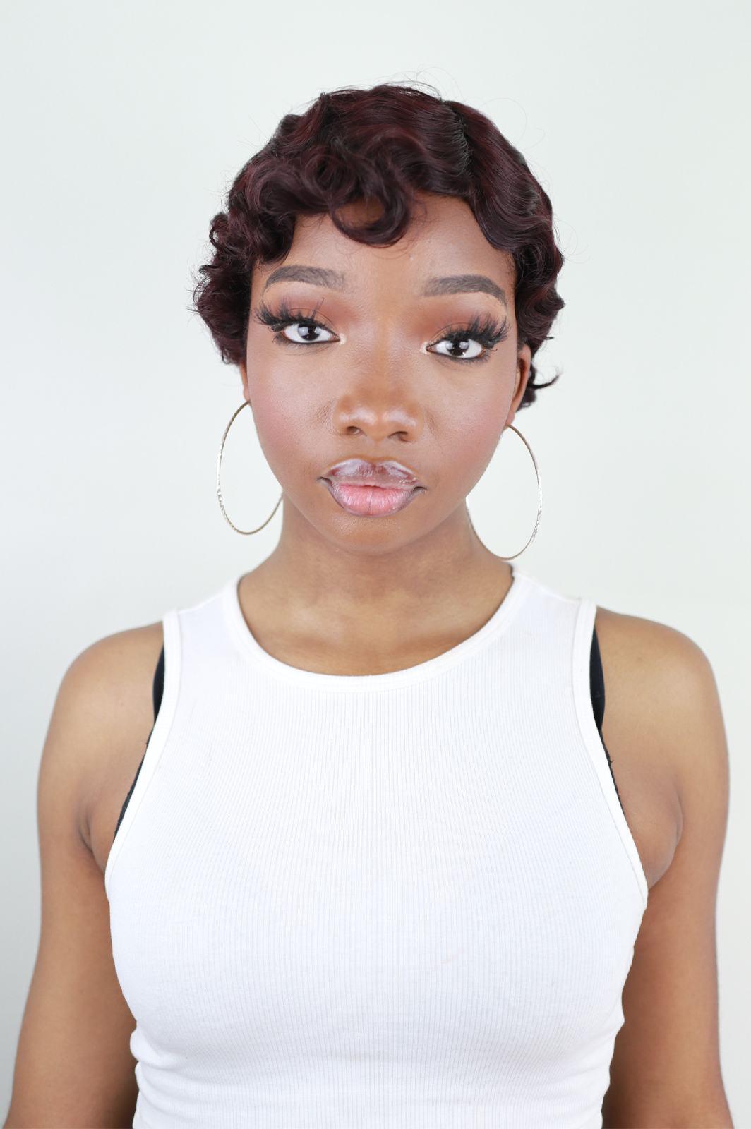 Pana Burgundy Curly Pixie Cut Wig