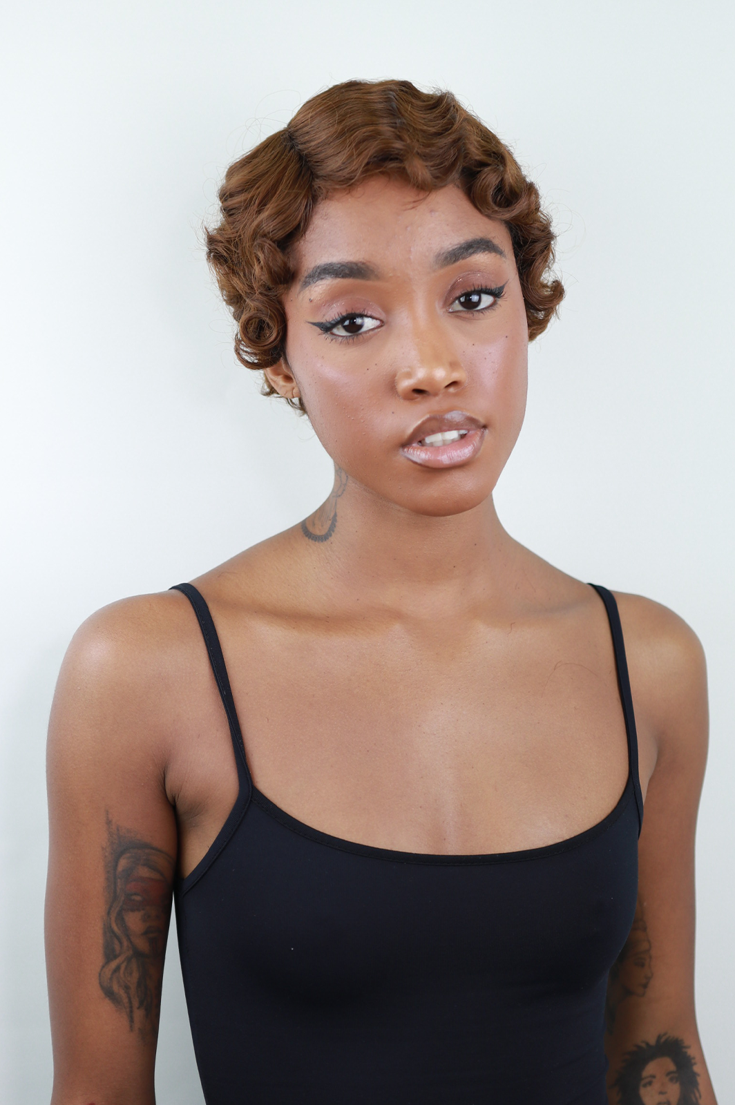 Pana Honey Brown Curly Pixie Cut Wig
