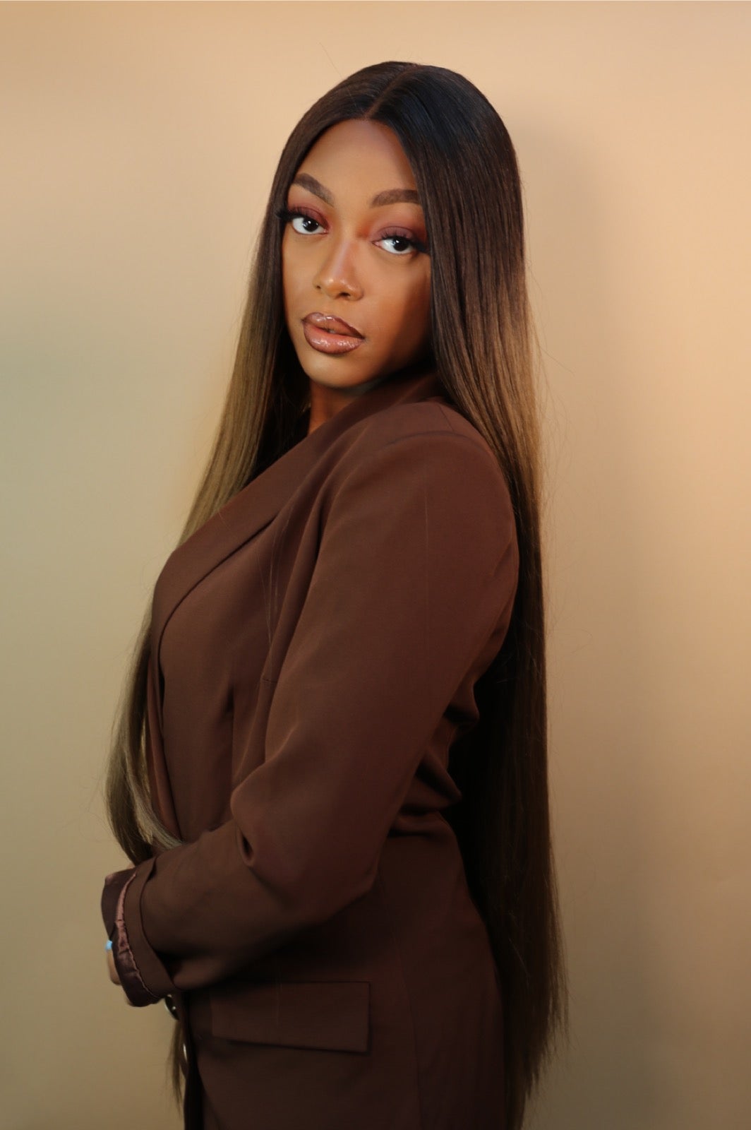 Sienna Long Straight Brown Wig