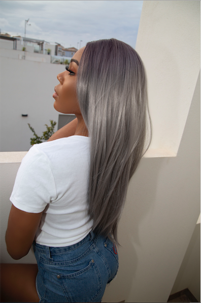 Grey top storm wig