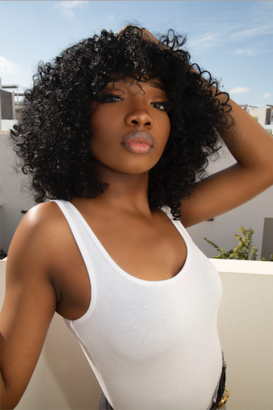 Wo' Medium Curly Afro Wig